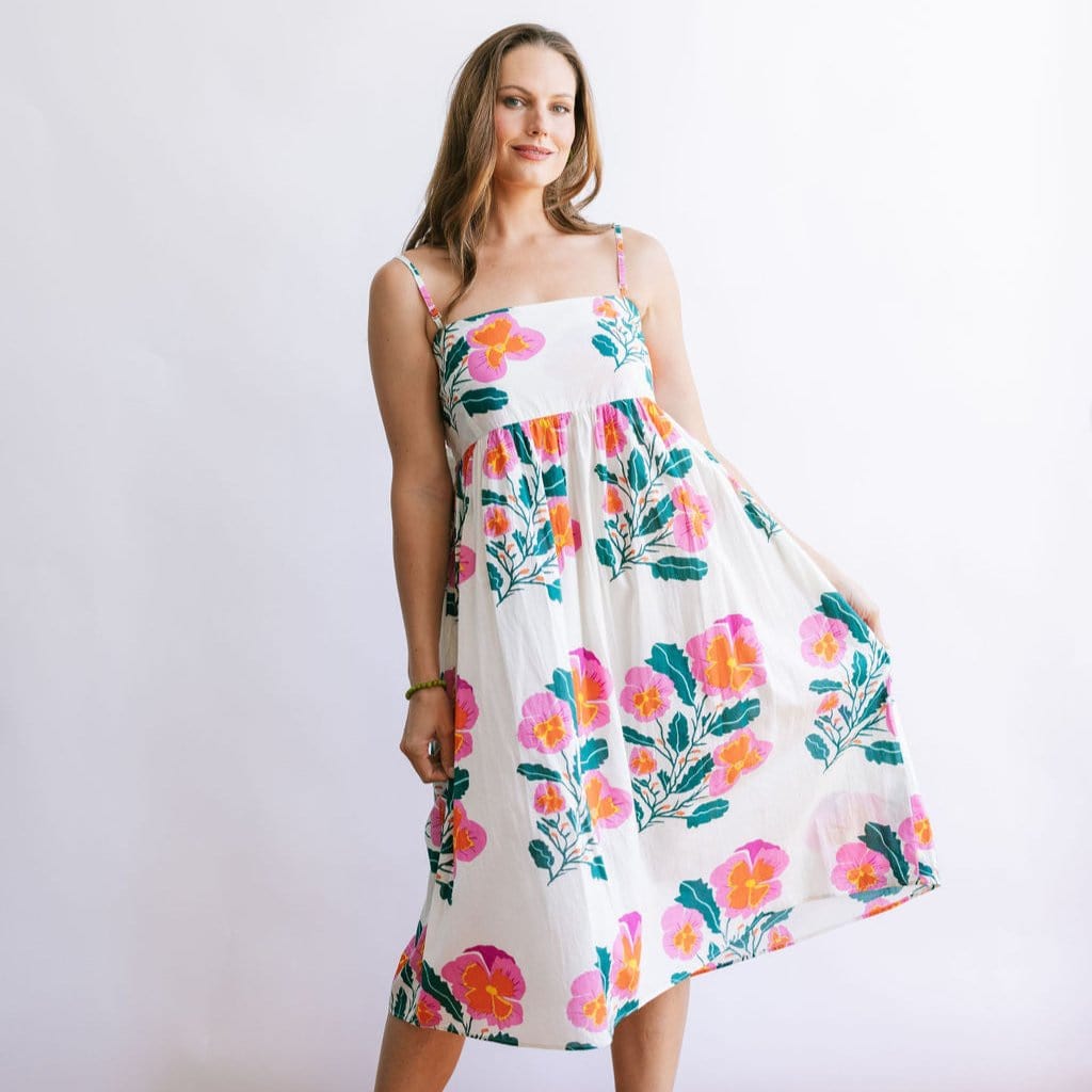 Reef Dress in Pink Flower Print